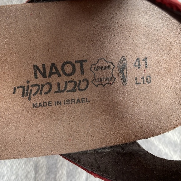NAOT Brick Red Wedge Sandals Shoes Women’s 
Sz:41 EU. - Picture 9 of 11